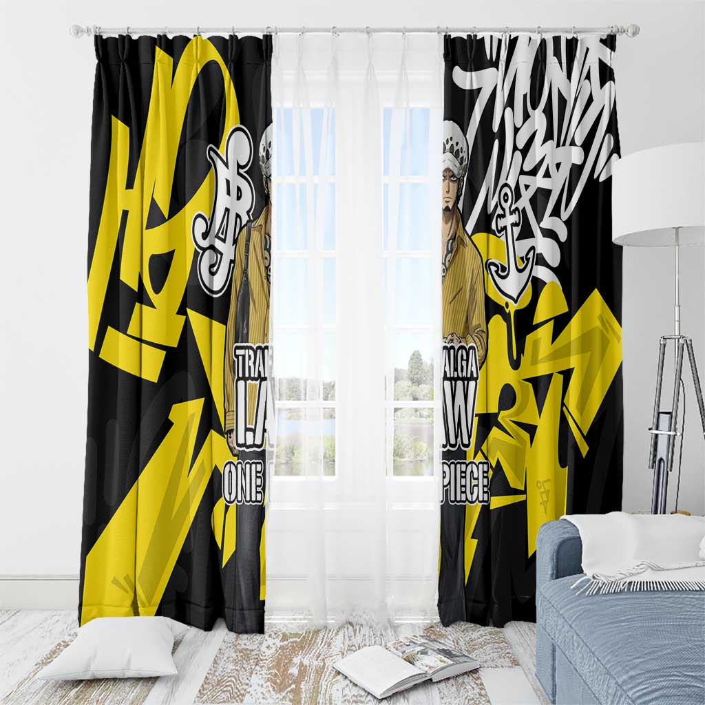Trafalgar Law One Piece Window Curtain Graffiti Street Art Anime Collage