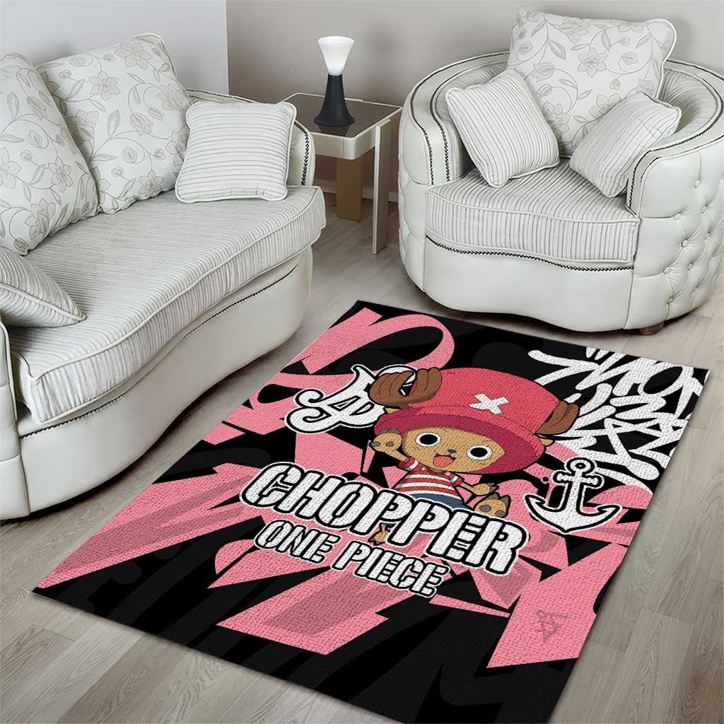 Tony Tony Chopper One Piece Area Rug Graffiti Street Art Anime Collage