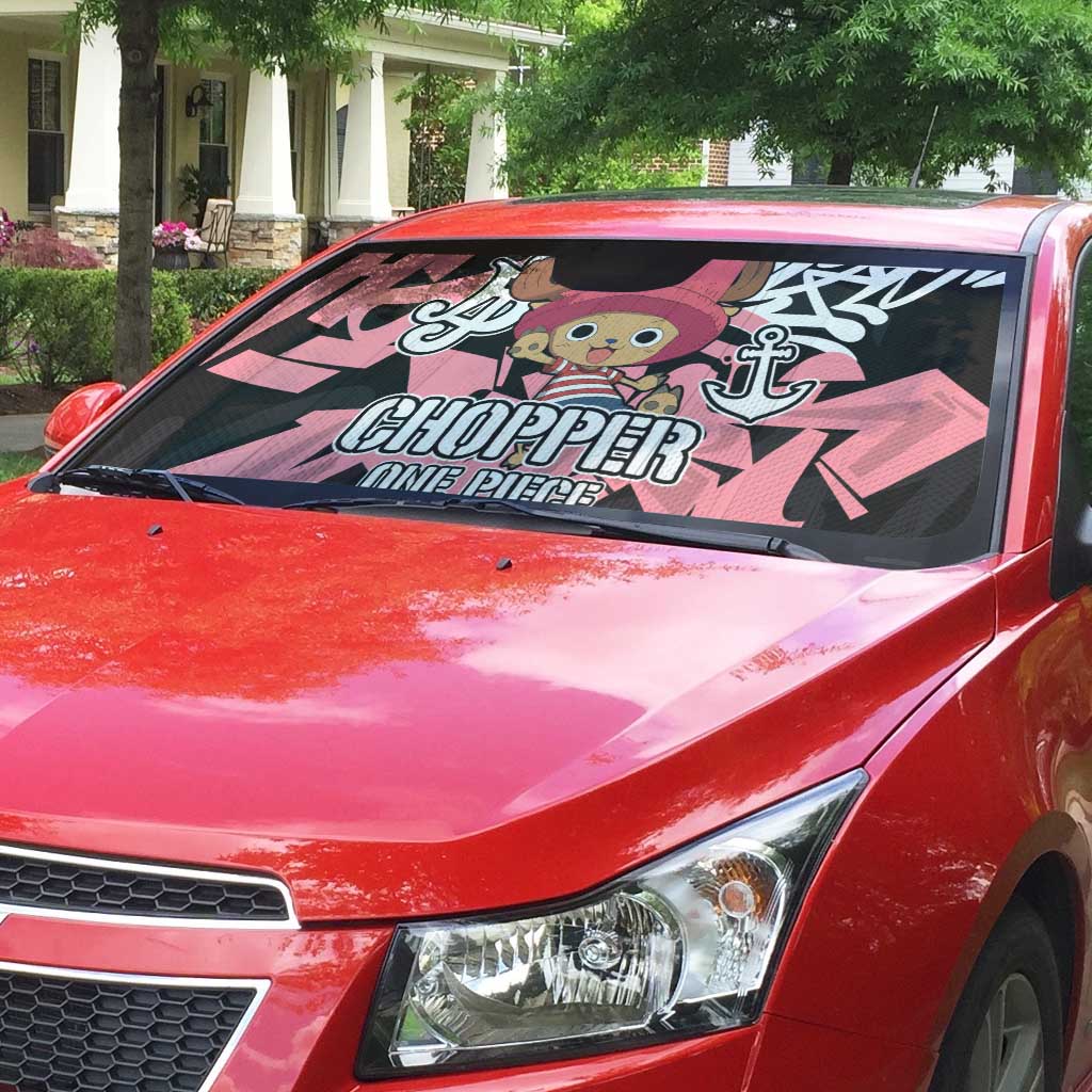 Tony Tony Chopper One Piece Auto Sun Shade Graffiti Street Art Anime Collage