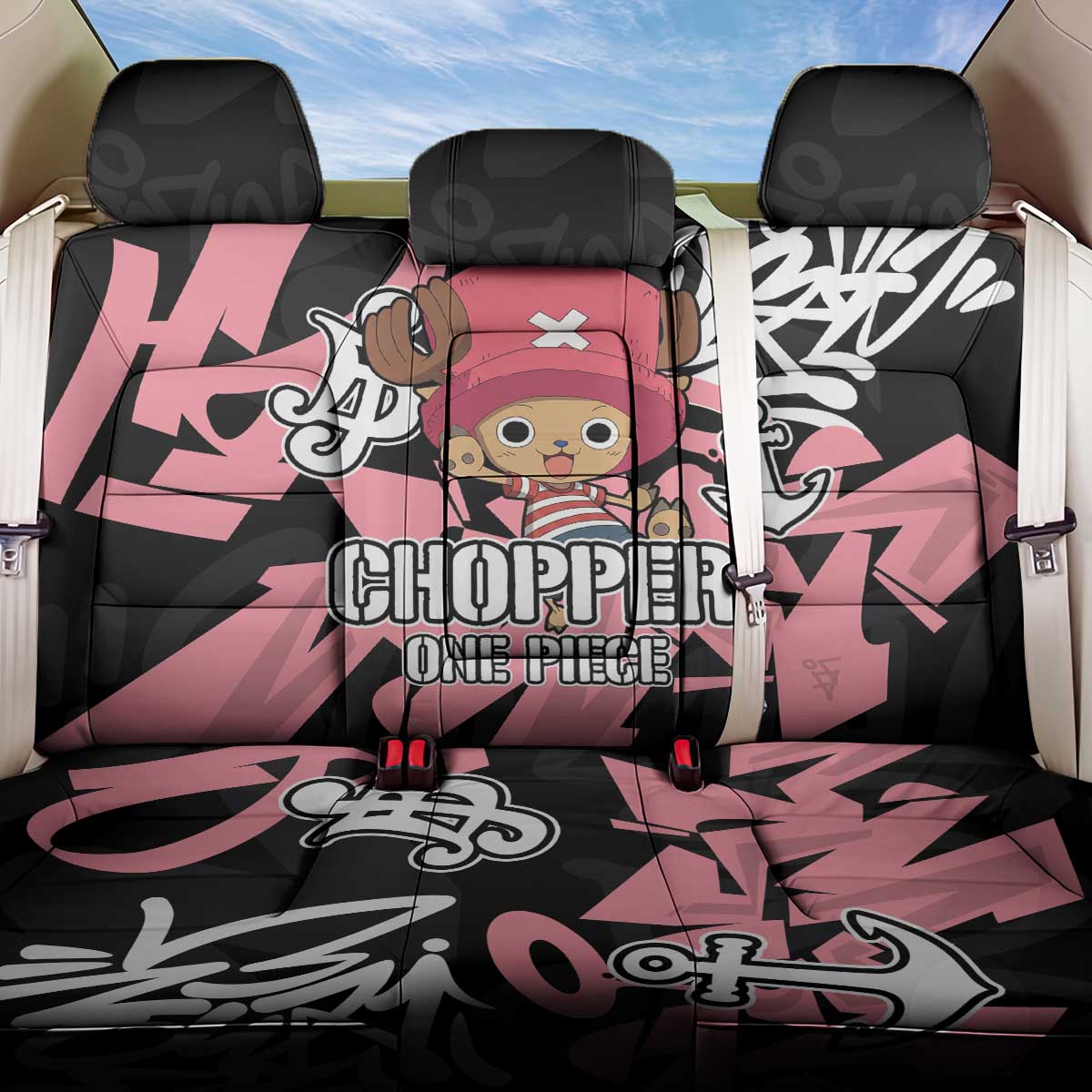 Tony Tony Chopper One Piece Back Car Seat Cover Graffiti Street Art Anime Collage