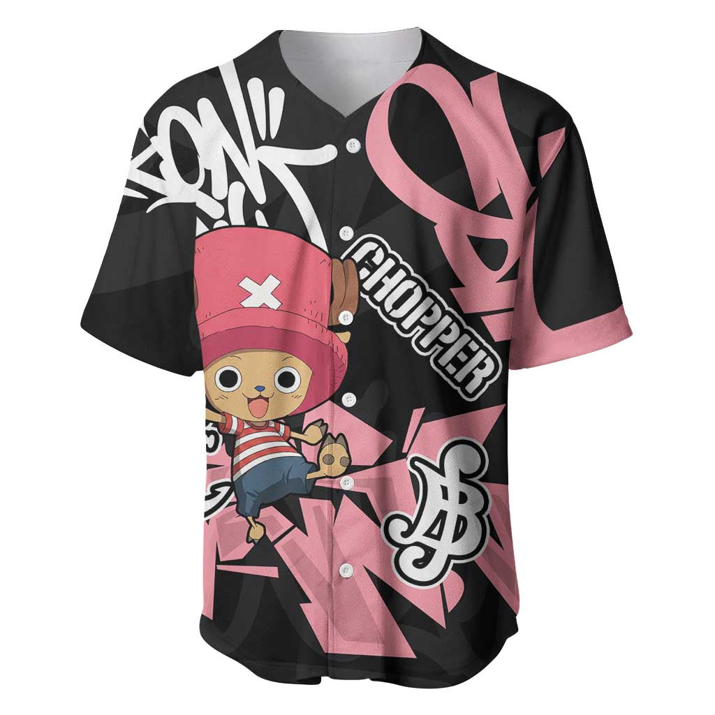Tony Tony Chopper One Piece Baseball Jersey Graffiti Street Art Anime Collage