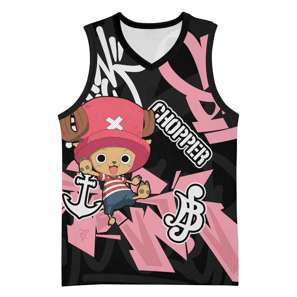 Tony Tony Chopper One Piece Basketball Jersey Graffiti Street Art Anime Collage