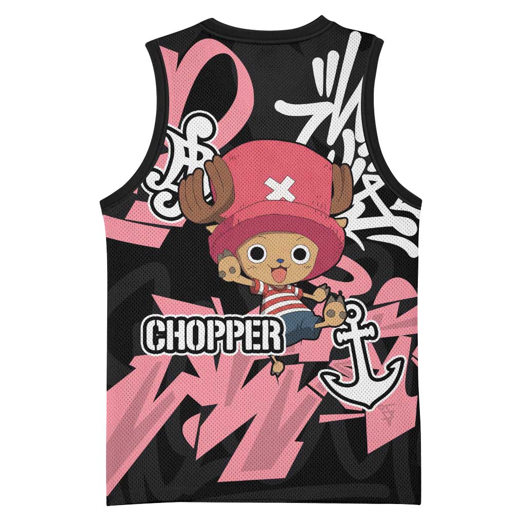 Tony Tony Chopper One Piece Basketball Jersey Graffiti Street Art Anime Collage