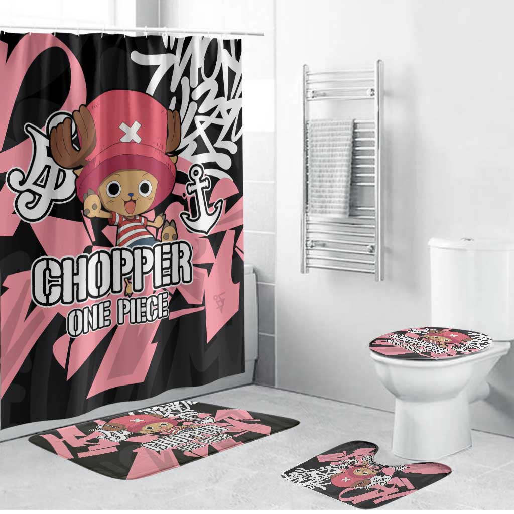 Tony Tony Chopper One Piece Bathroom Set Graffiti Street Art Anime Collage