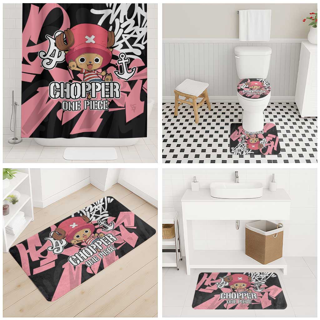 Tony Tony Chopper One Piece Bathroom Set Graffiti Street Art Anime Collage