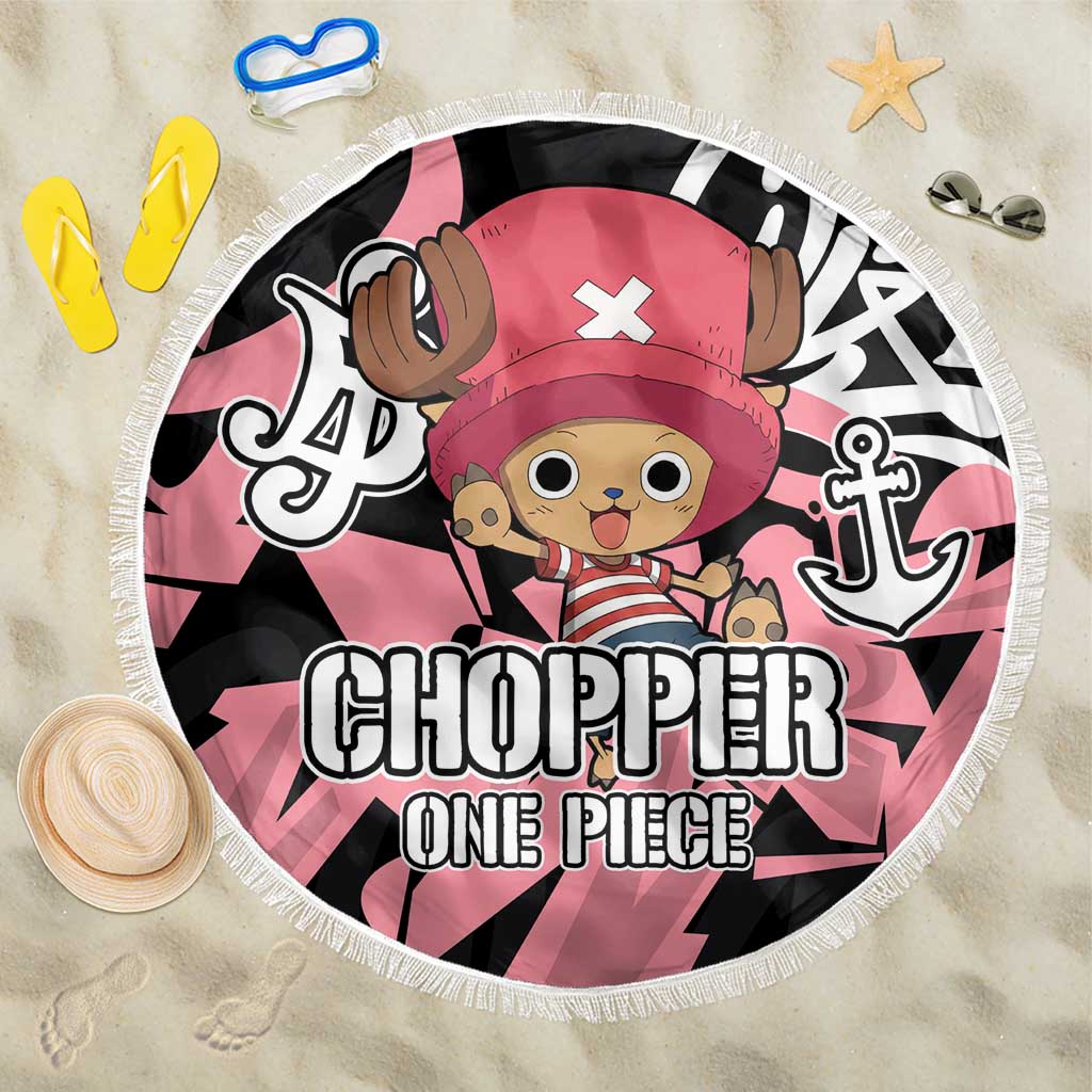 Tony Tony Chopper One Piece Beach Blanket Graffiti Street Art Anime Collage