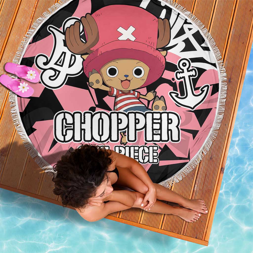 Tony Tony Chopper One Piece Beach Blanket Graffiti Street Art Anime Collage