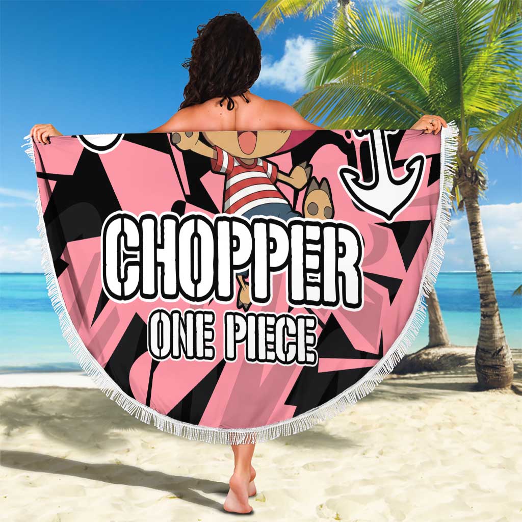 Tony Tony Chopper One Piece Beach Blanket Graffiti Street Art Anime Collage