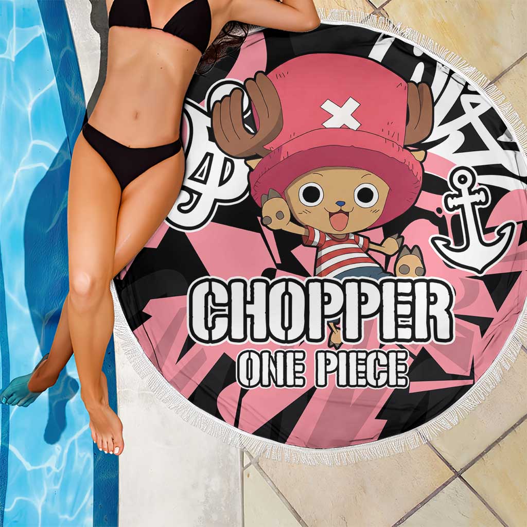 Tony Tony Chopper One Piece Beach Blanket Graffiti Street Art Anime Collage