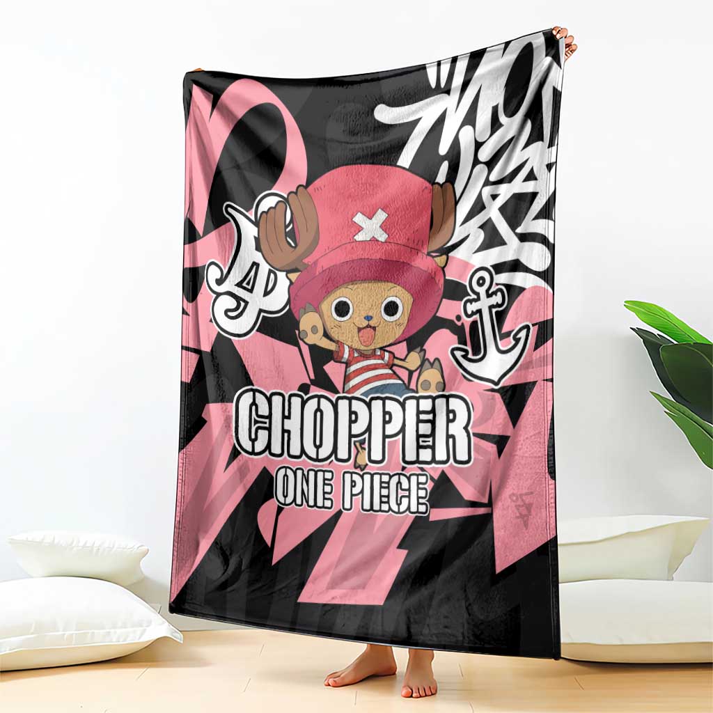 Tony Tony Chopper One Piece Blanket Graffiti Street Art Anime Collage