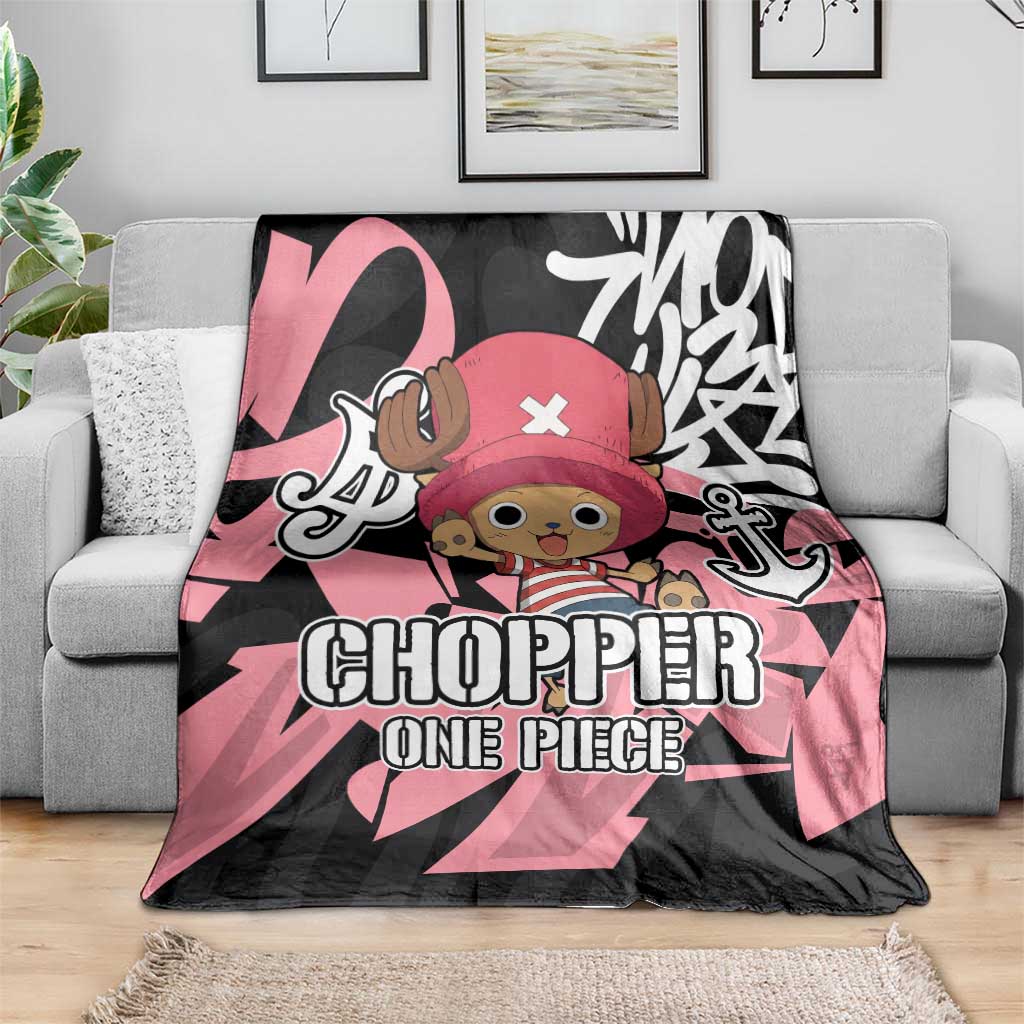 Tony Tony Chopper One Piece Blanket Graffiti Street Art Anime Collage