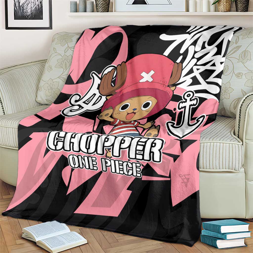 Tony Tony Chopper One Piece Blanket Graffiti Street Art Anime Collage