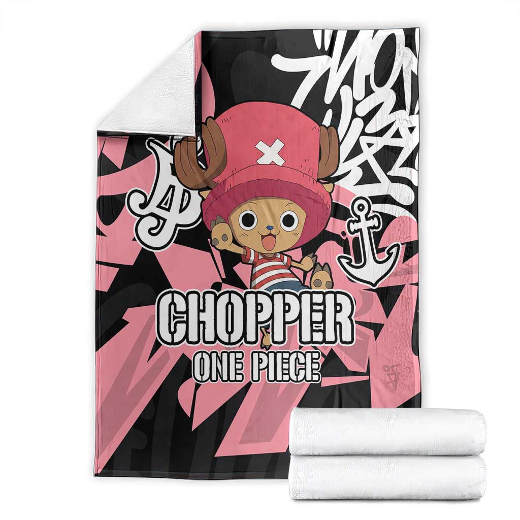Tony Tony Chopper One Piece Blanket Graffiti Street Art Anime Collage