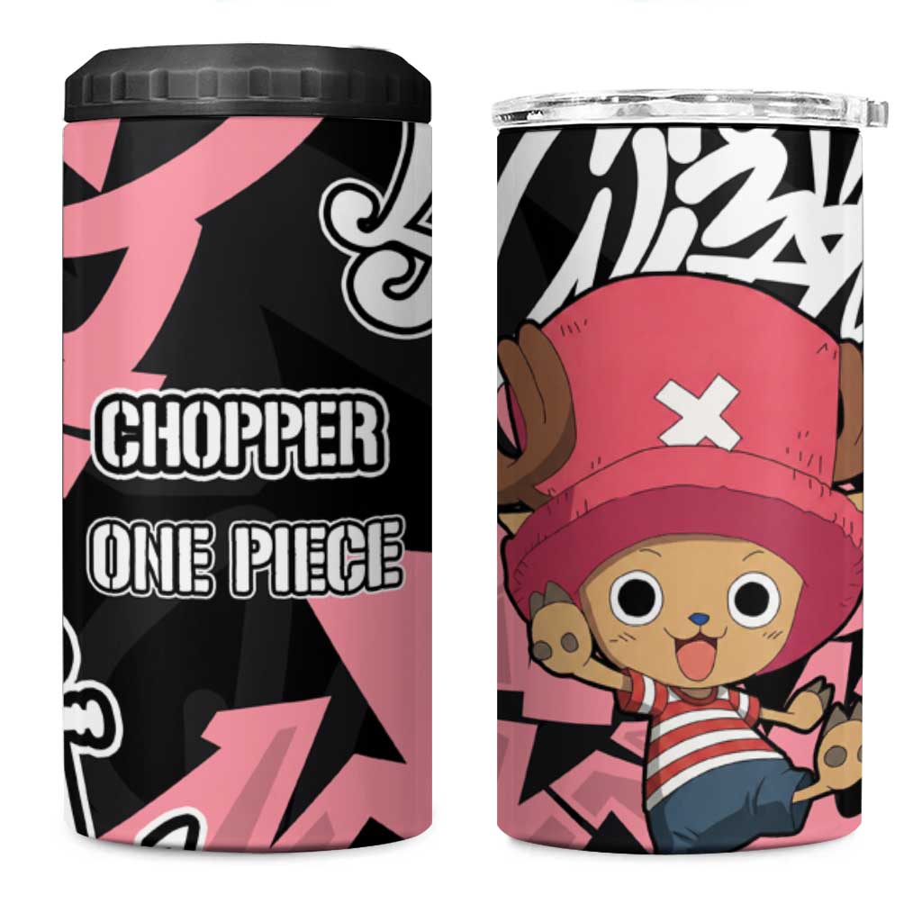 Tony Tony Chopper One Piece 4 in 1 Can Cooler Tumbler Graffiti Street Art Anime Collage