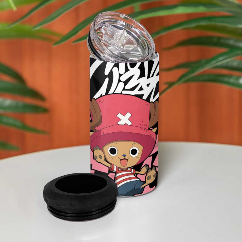 Tony Tony Chopper One Piece 4 in 1 Can Cooler Tumbler Graffiti Street Art Anime Collage