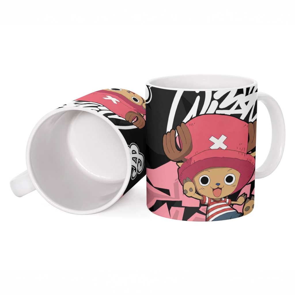 Tony Tony Chopper One Piece Ceramic Mug Graffiti Street Art Anime Collage
