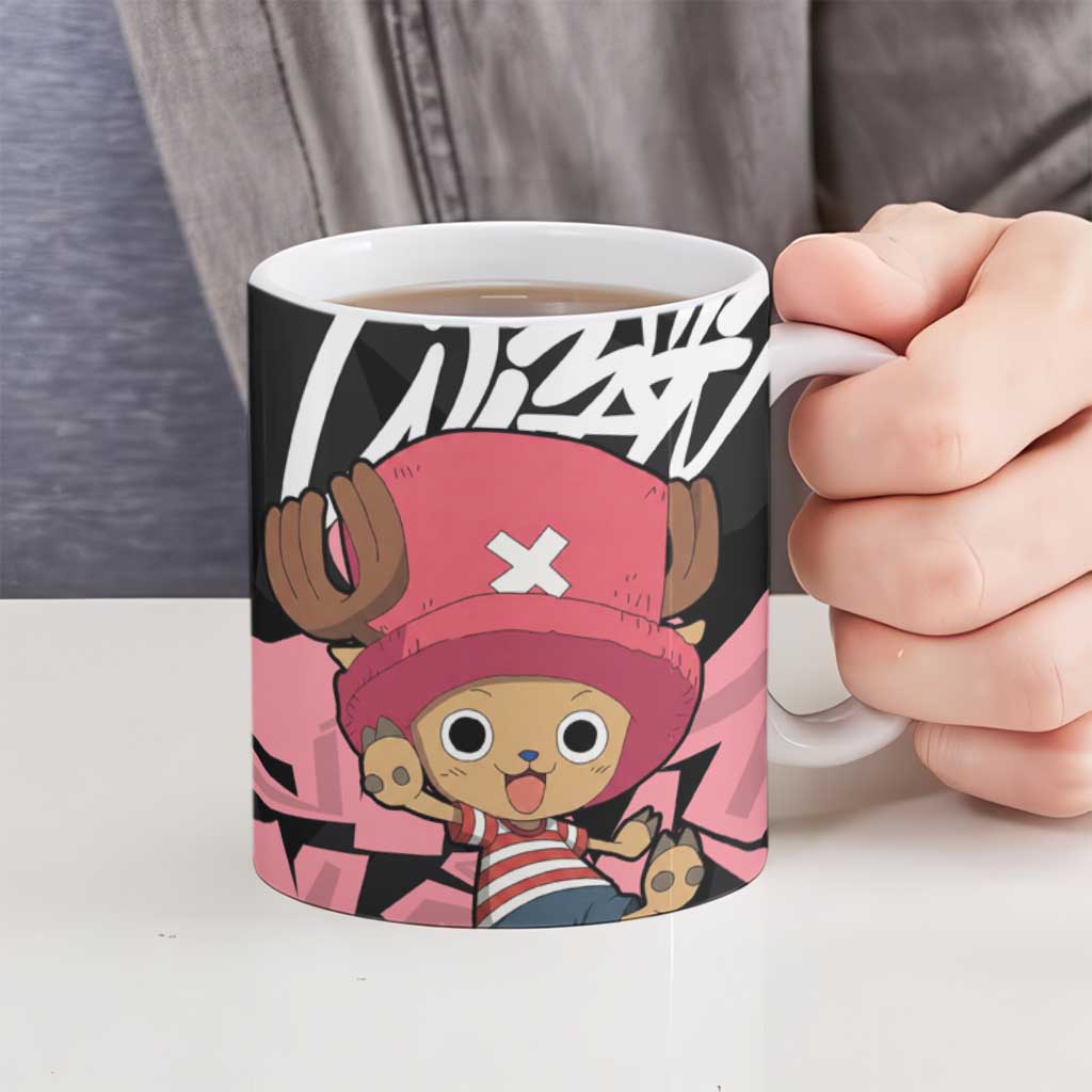 Tony Tony Chopper One Piece Ceramic Mug Graffiti Street Art Anime Collage