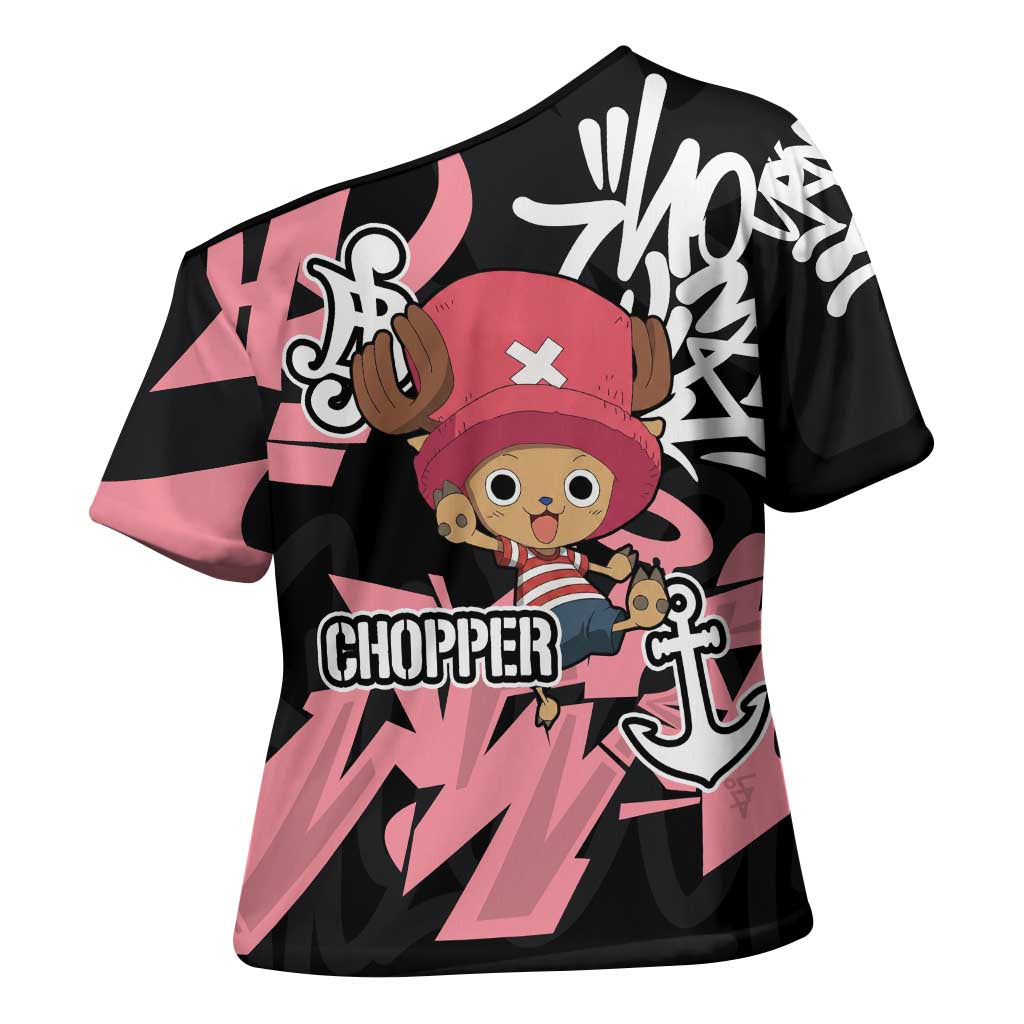 Tony Tony Chopper One Piece Cross Shoulder Shirt Graffiti Street Art Anime Collage