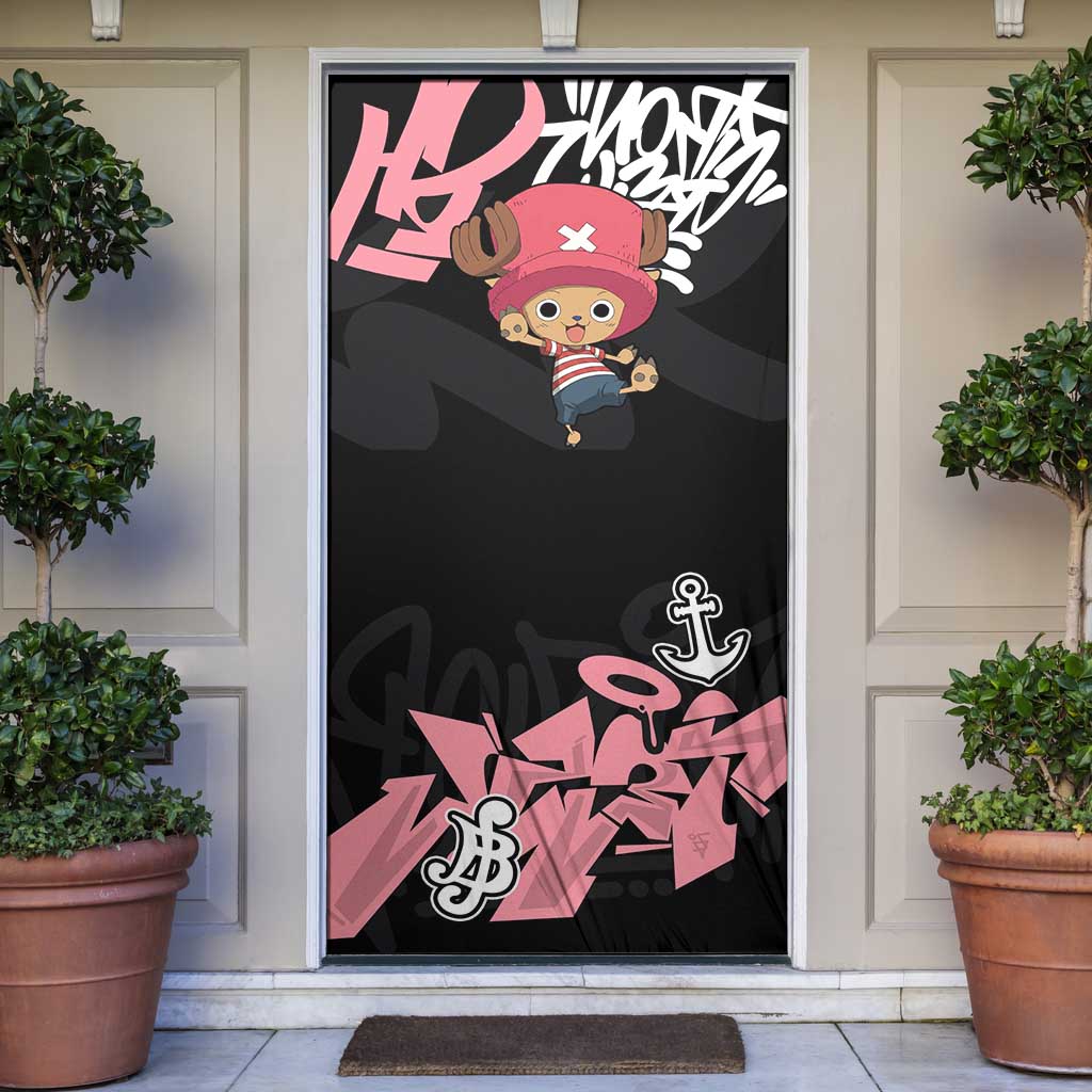 Tony Tony Chopper One Piece Door Cover Graffiti Street Art Anime Collage