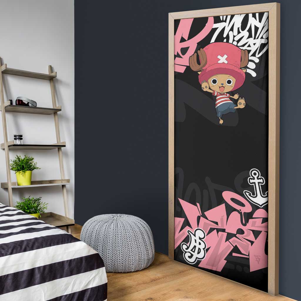 Tony Tony Chopper One Piece Door Cover Graffiti Street Art Anime Collage