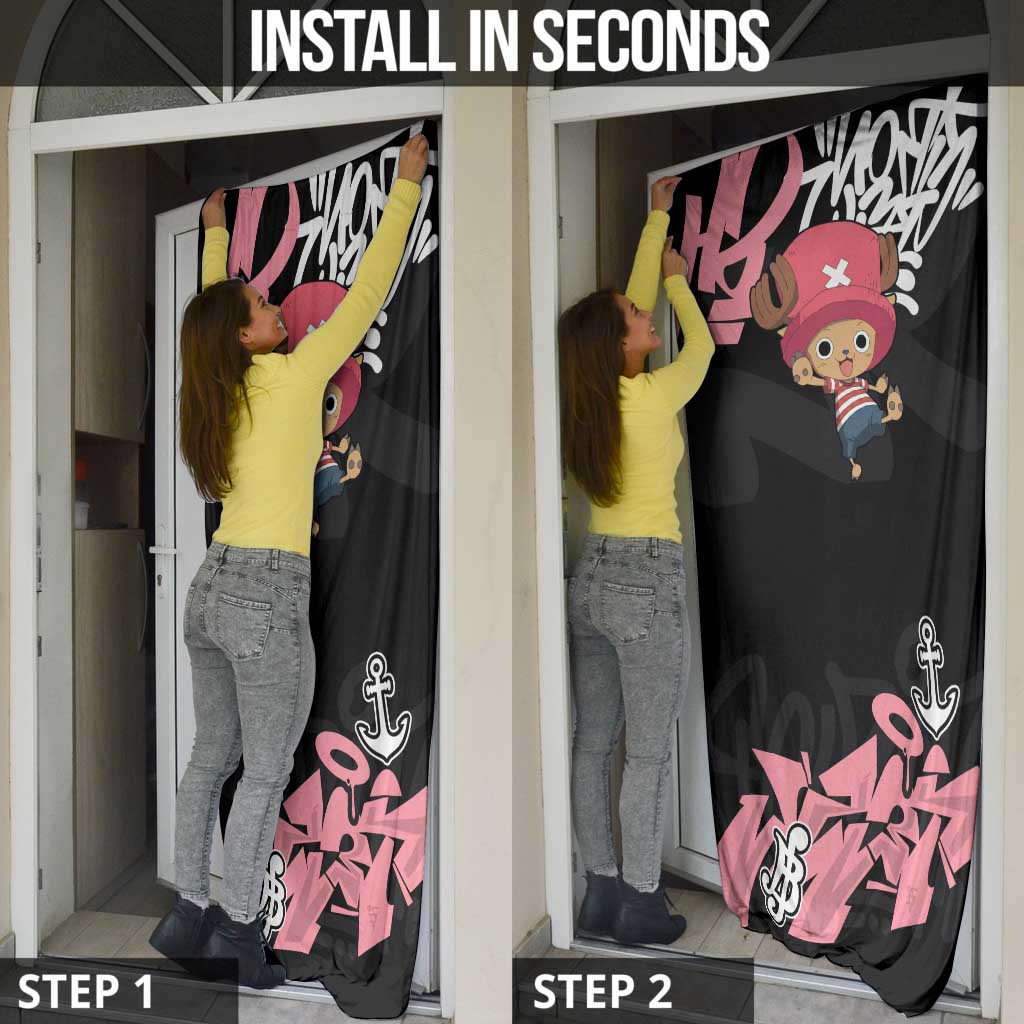 Tony Tony Chopper One Piece Door Cover Graffiti Street Art Anime Collage