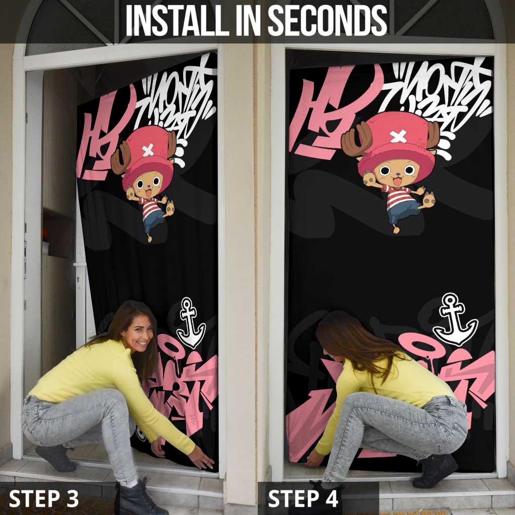 Tony Tony Chopper One Piece Door Cover Graffiti Street Art Anime Collage