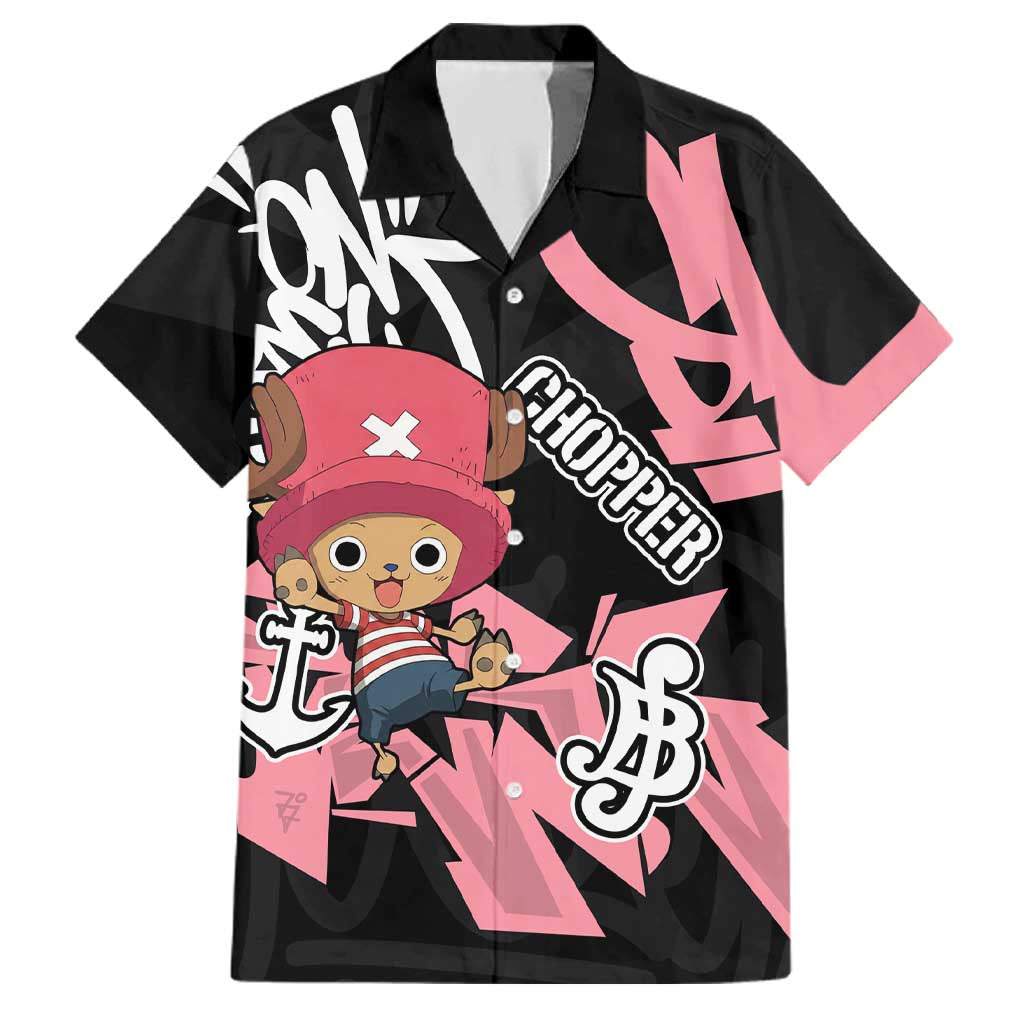 Tony Tony Chopper One Piece Family Matching Mermaid Dress and Hawaiian Shirt Graffiti Street Art Anime Collage