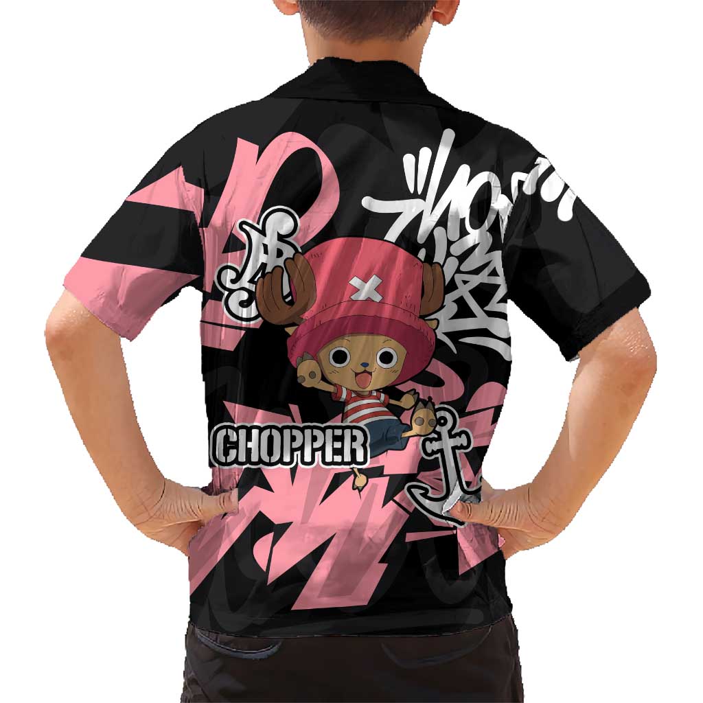Tony Tony Chopper One Piece Family Matching Puletasi and Hawaiian Shirt Graffiti Street Art Anime Collage