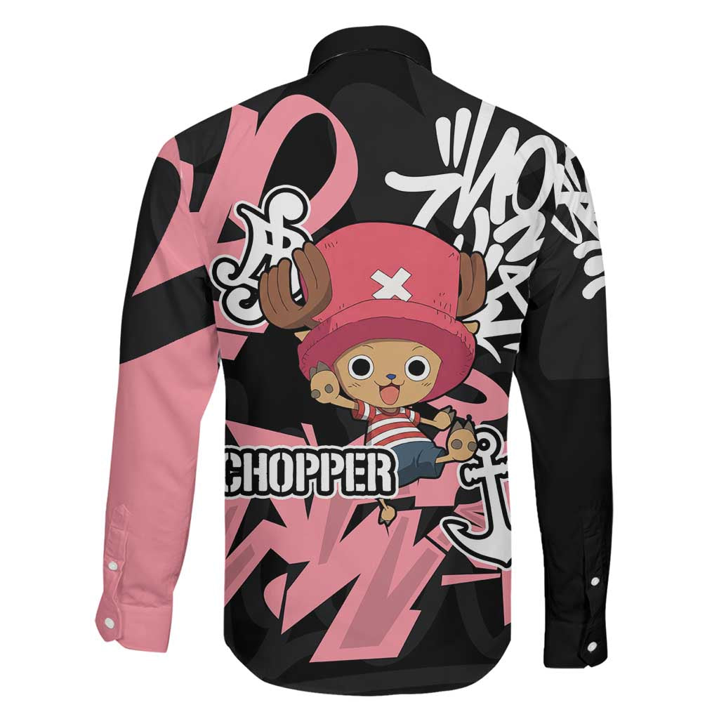 Tony Tony Chopper One Piece Family Matching Short Sleeve Bodycon Dress and Hawaiian Shirt Graffiti Street Art Anime Collage