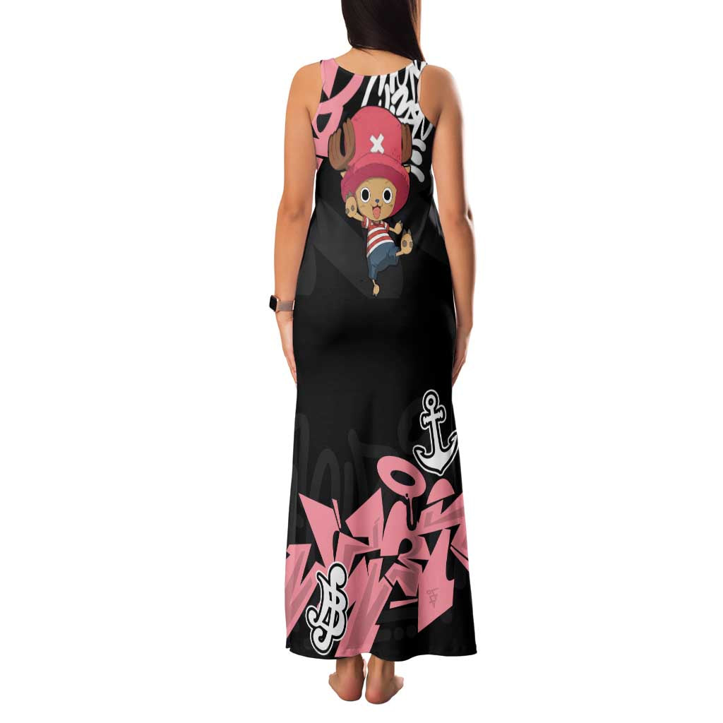 Tony Tony Chopper One Piece Family Matching Tank Maxi Dress and Hawaiian Shirt Graffiti Street Art Anime Collage