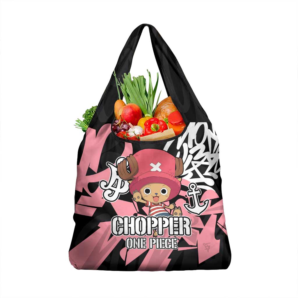 Tony Tony Chopper One Piece Grocery Bag Graffiti Street Art Anime Collage