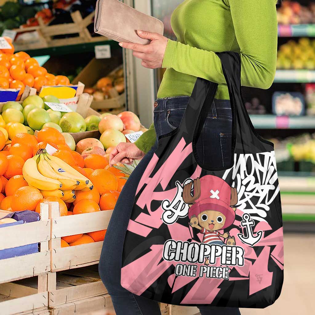 Tony Tony Chopper One Piece Grocery Bag Graffiti Street Art Anime Collage