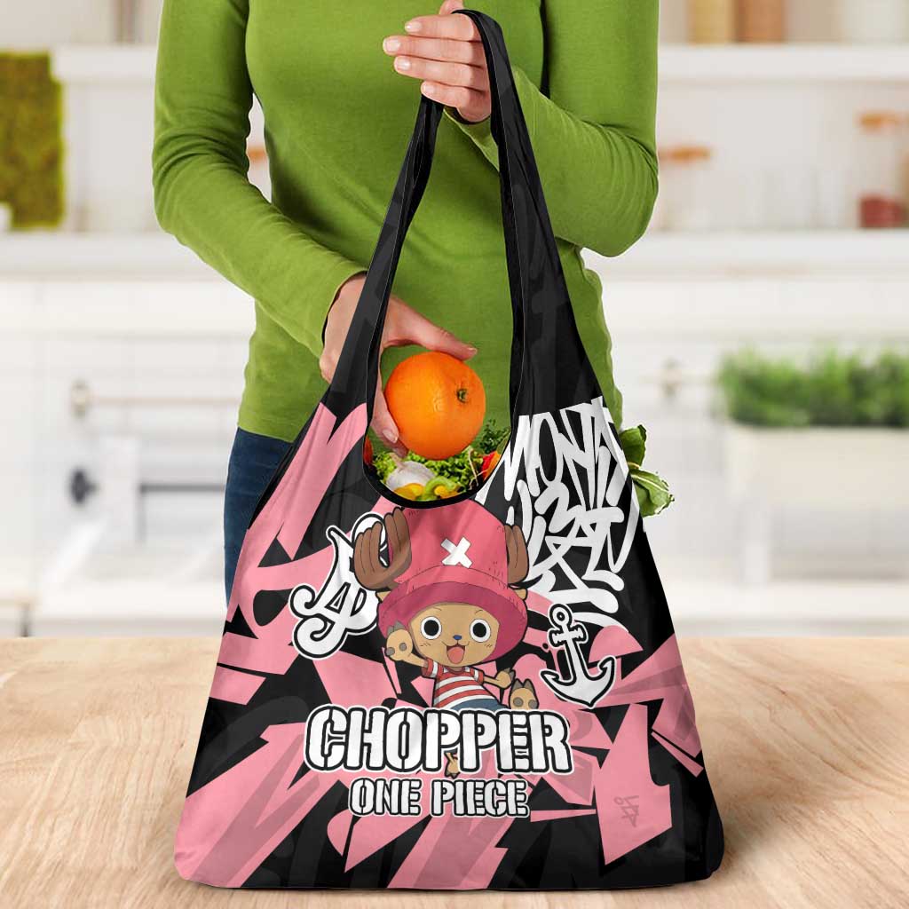 Tony Tony Chopper One Piece Grocery Bag Graffiti Street Art Anime Collage