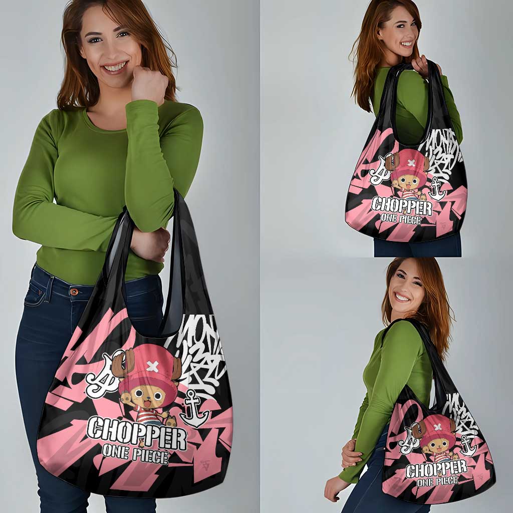 Tony Tony Chopper One Piece Grocery Bag Graffiti Street Art Anime Collage