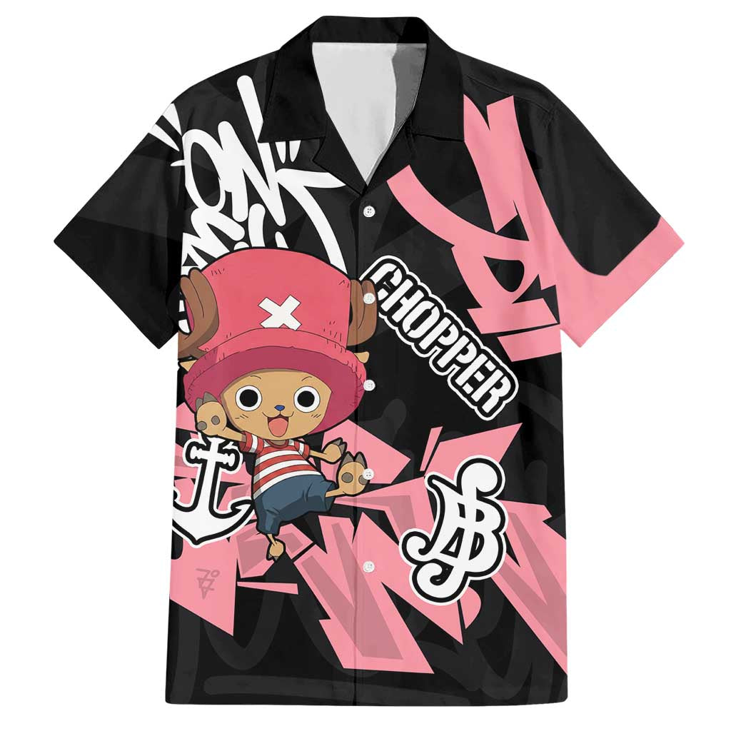 Tony Tony Chopper One Piece Hawaiian Shirt Graffiti Street Art Anime Collage