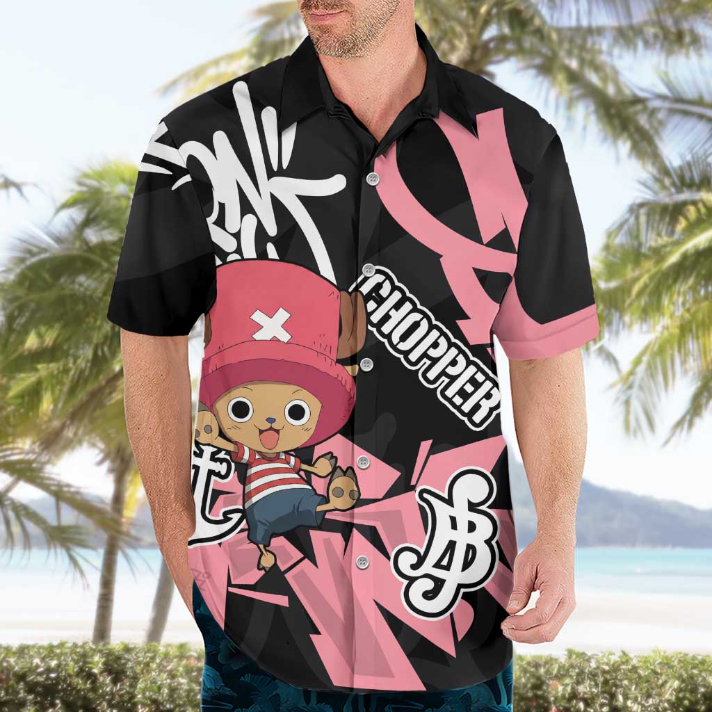 Tony Tony Chopper One Piece Hawaiian Shirt Graffiti Street Art Anime Collage