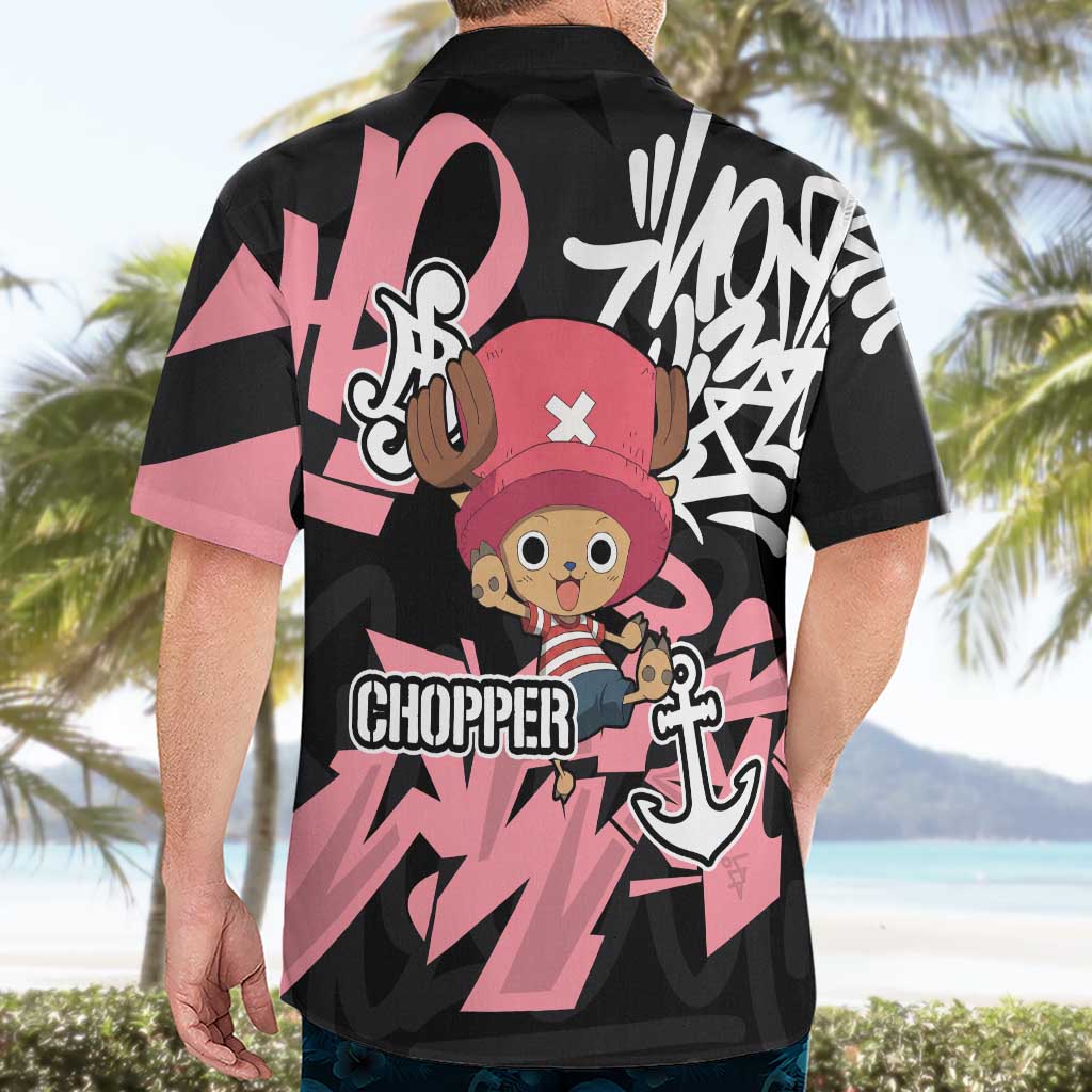 Tony Tony Chopper One Piece Hawaiian Shirt Graffiti Street Art Anime Collage
