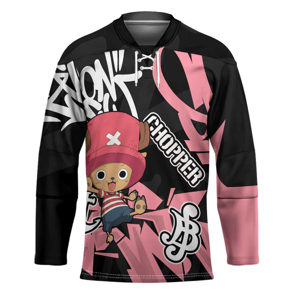 Tony Tony Chopper One Piece Hockey Jersey Graffiti Street Art Anime Collage