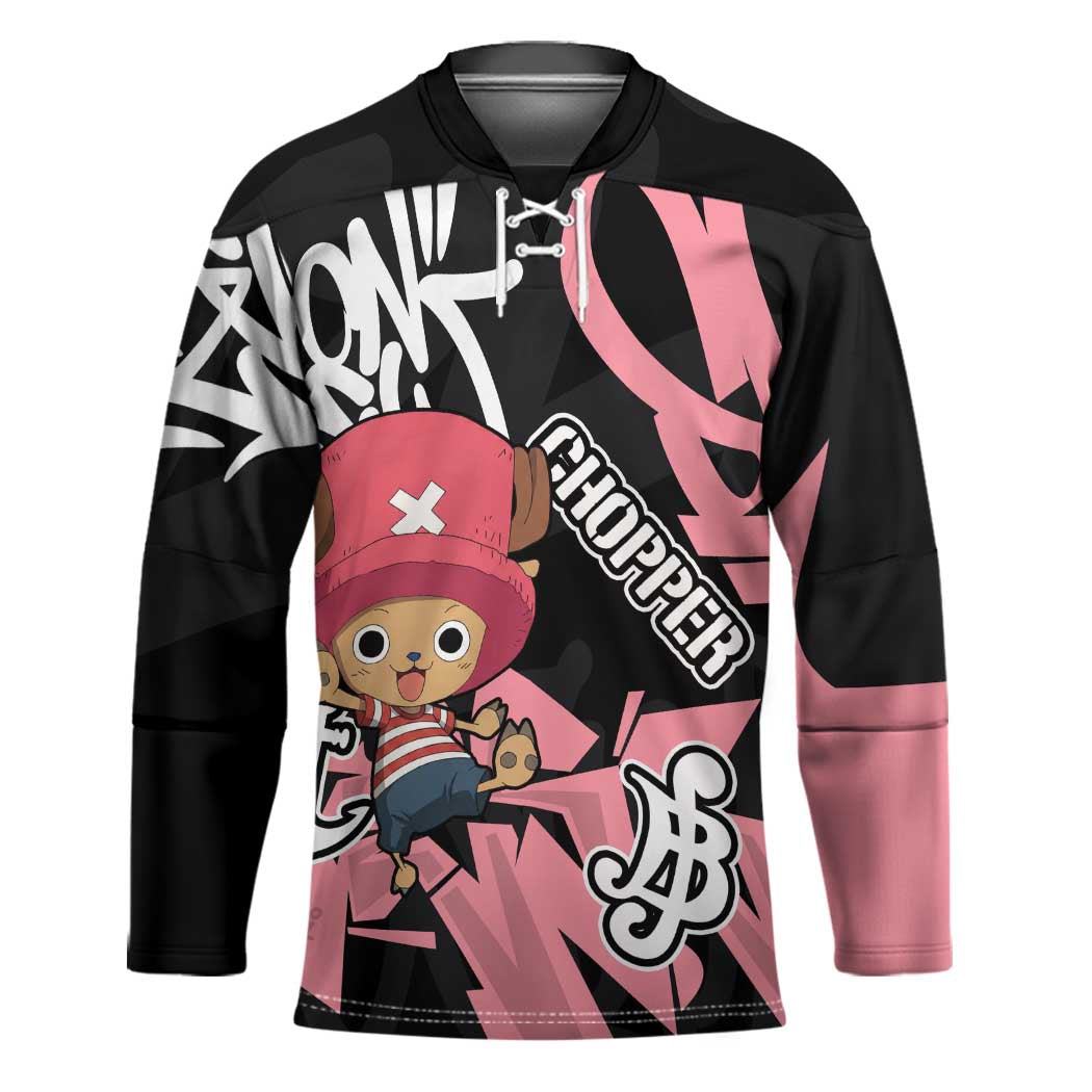 Tony Tony Chopper One Piece Hockey Jersey Graffiti Street Art Anime Collage