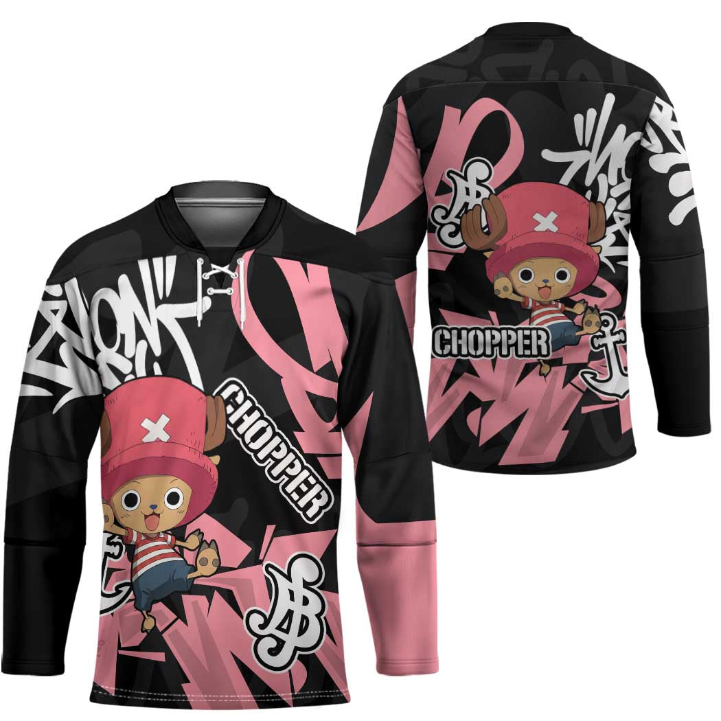 Tony Tony Chopper One Piece Hockey Jersey Graffiti Street Art Anime Collage
