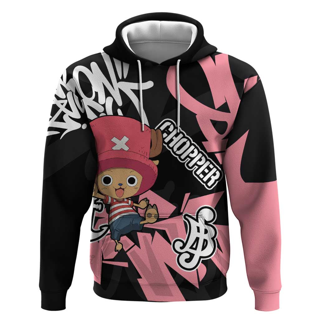 Tony Tony Chopper One Piece Hoodie Graffiti Street Art Anime Collage