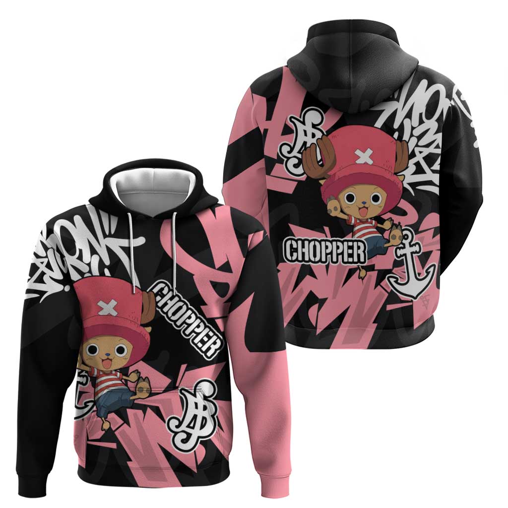 Tony Tony Chopper One Piece Hoodie Graffiti Street Art Anime Collage