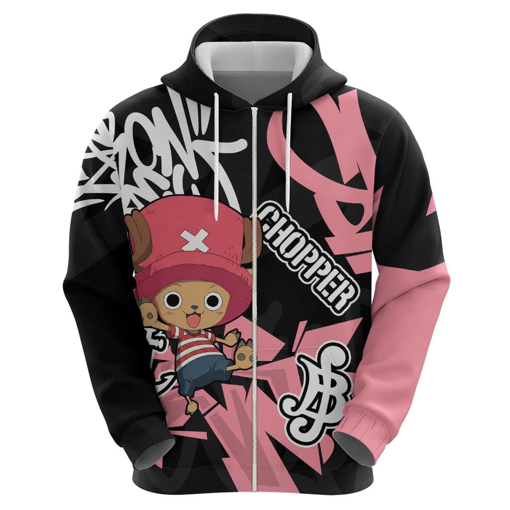 Tony Tony Chopper One Piece Hoodie Graffiti Street Art Anime Collage