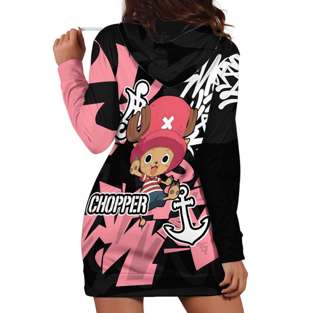 Tony Tony Chopper One Piece Hoodie Dress Graffiti Street Art Anime Collage