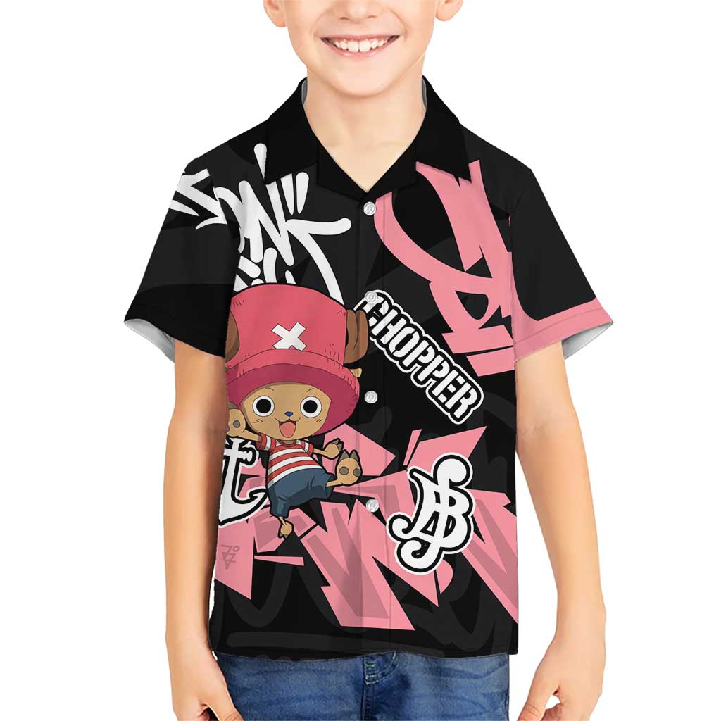 Tony Tony Chopper One Piece Kid Hawaiian Shirt Graffiti Street Art Anime Collage