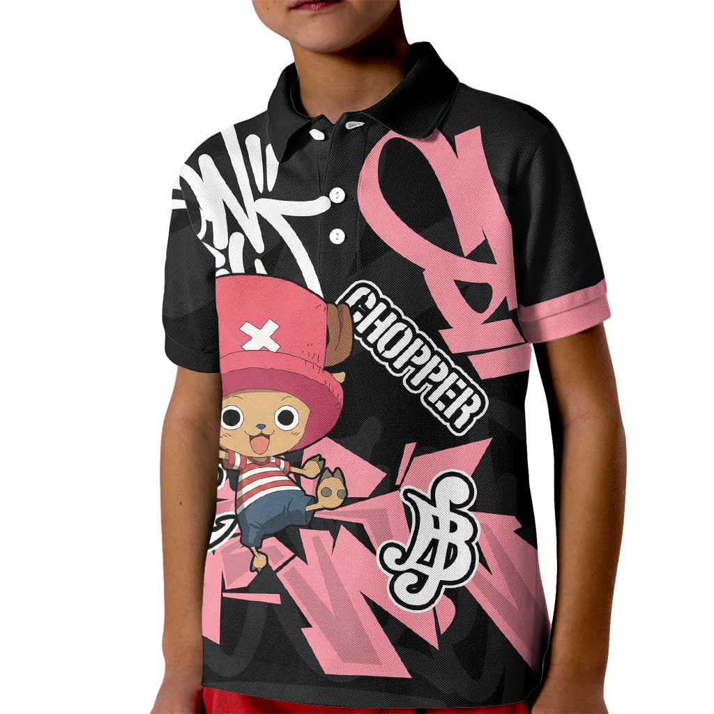 Tony Tony Chopper One Piece Kid Polo Shirt Graffiti Street Art Anime Collage