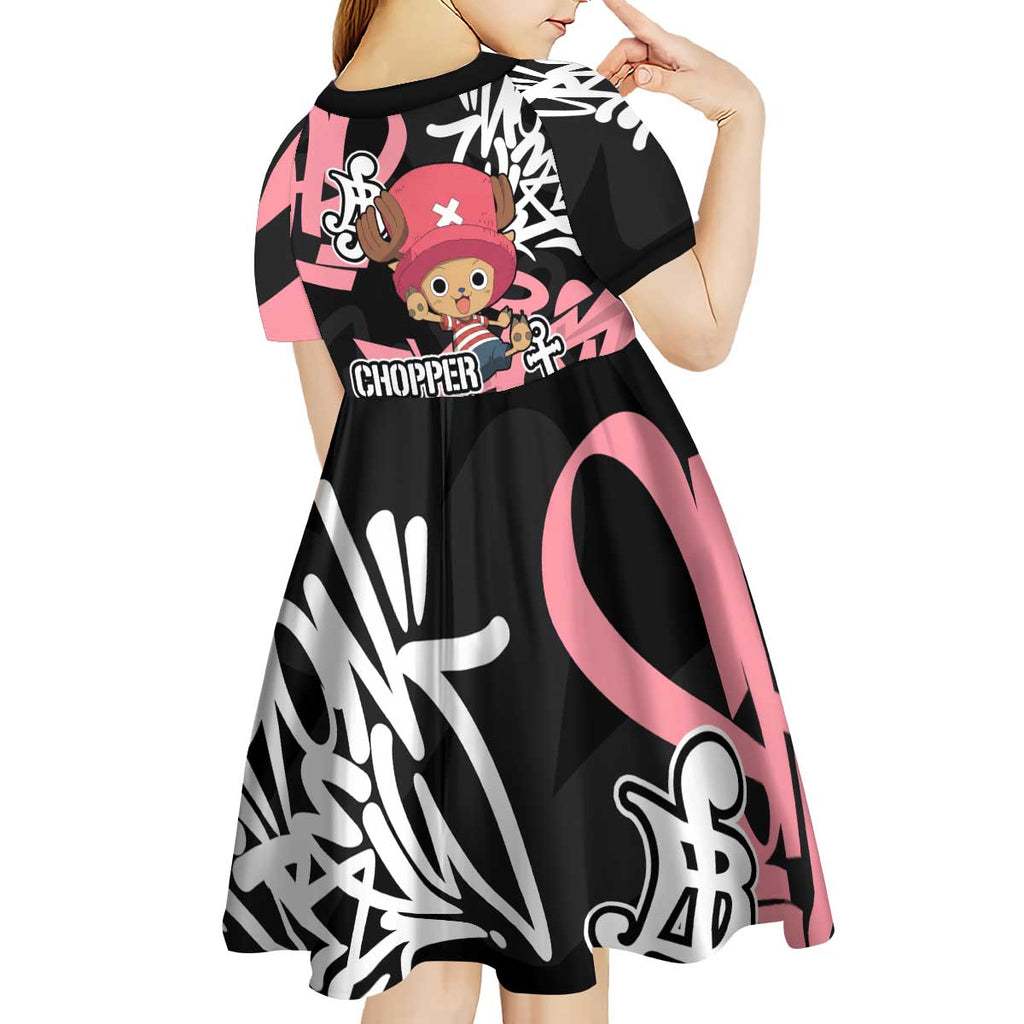 Tony Tony Chopper One Piece Kid Short Sleeve Dress Graffiti Street Art Anime Collage
