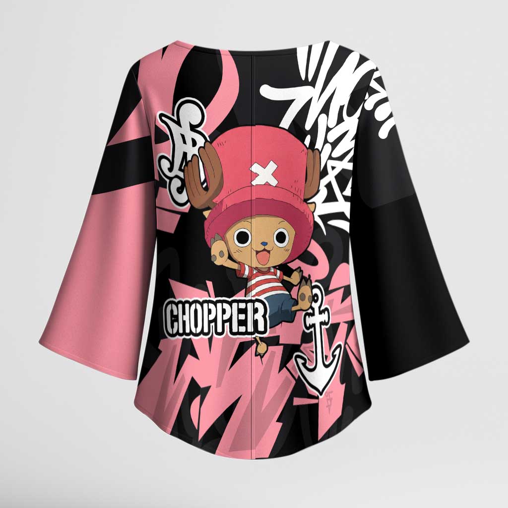 Tony Tony Chopper One Piece Kimono Sleeve Blouse Graffiti Street Art Anime Collage