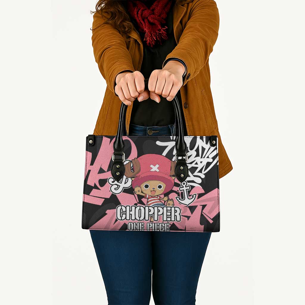 Tony Tony Chopper One Piece Leather Bag Graffiti Street Art Anime Collage