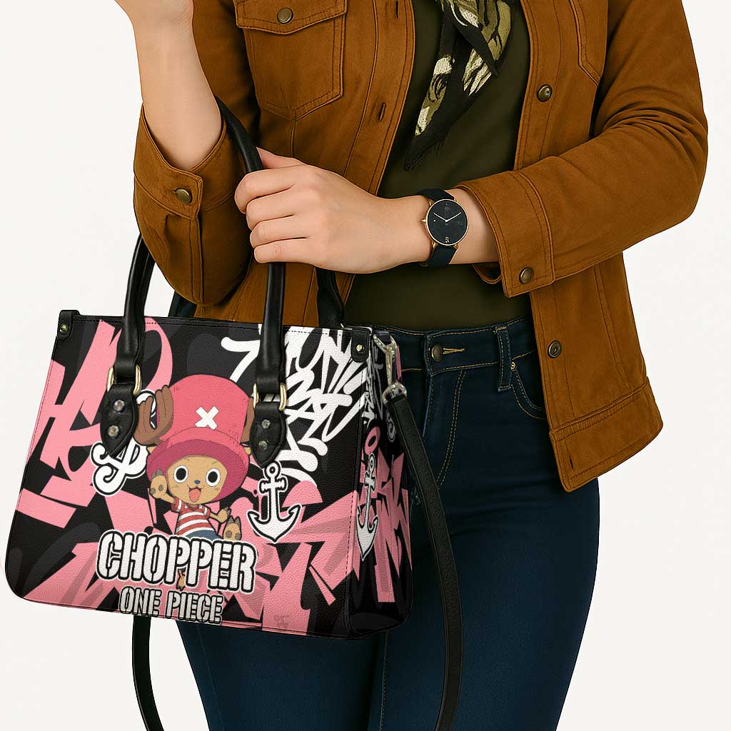 Tony Tony Chopper One Piece Leather Bag Graffiti Street Art Anime Collage